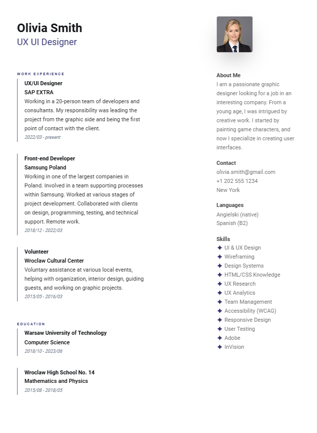 professional modern resume example